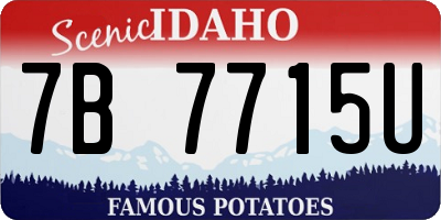 ID license plate 7B7715U