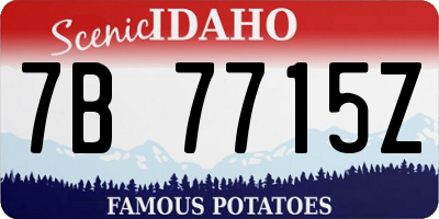 ID license plate 7B7715Z