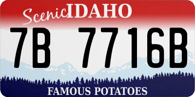 ID license plate 7B7716B