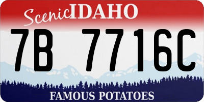 ID license plate 7B7716C
