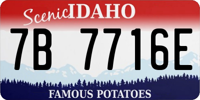 ID license plate 7B7716E