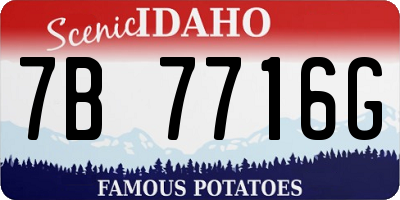 ID license plate 7B7716G