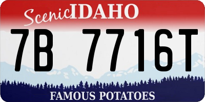 ID license plate 7B7716T