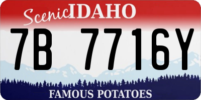 ID license plate 7B7716Y
