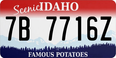 ID license plate 7B7716Z