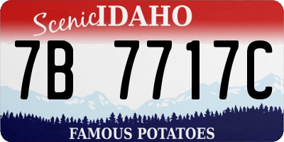 ID license plate 7B7717C