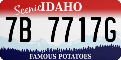 ID license plate 7B7717G