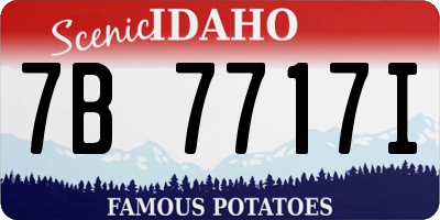 ID license plate 7B7717I
