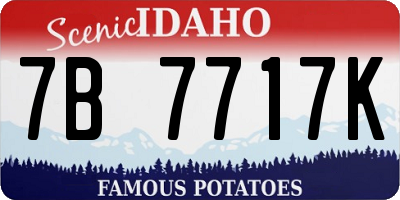 ID license plate 7B7717K