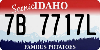 ID license plate 7B7717L