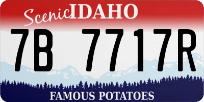 ID license plate 7B7717R