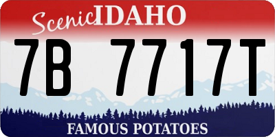 ID license plate 7B7717T