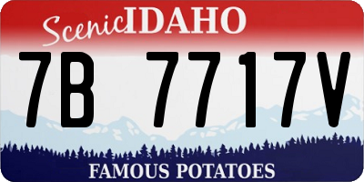 ID license plate 7B7717V