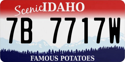 ID license plate 7B7717W