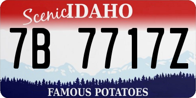ID license plate 7B7717Z