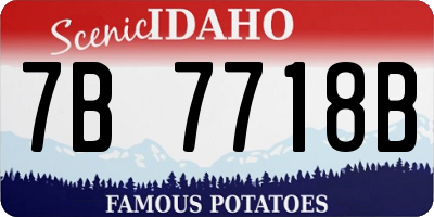 ID license plate 7B7718B