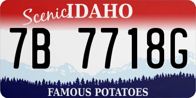 ID license plate 7B7718G