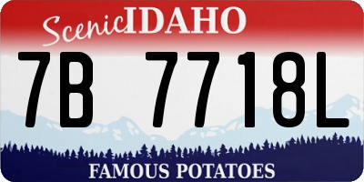 ID license plate 7B7718L