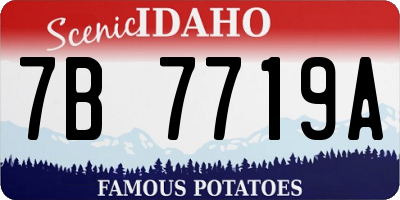 ID license plate 7B7719A