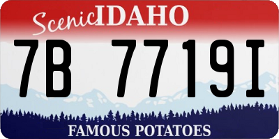 ID license plate 7B7719I