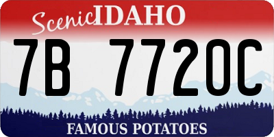 ID license plate 7B7720C