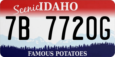 ID license plate 7B7720G