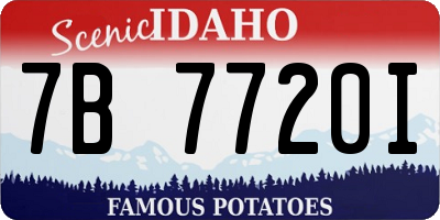 ID license plate 7B7720I