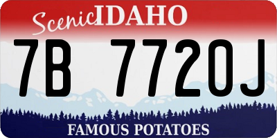 ID license plate 7B7720J