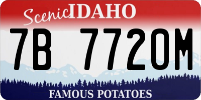 ID license plate 7B7720M