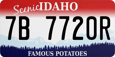 ID license plate 7B7720R