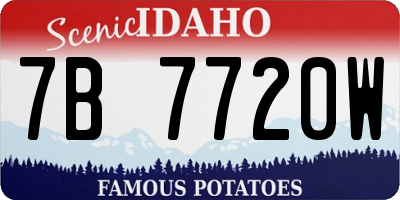 ID license plate 7B7720W