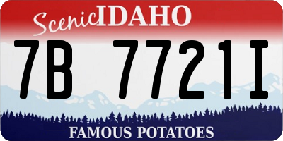 ID license plate 7B7721I