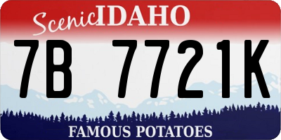 ID license plate 7B7721K