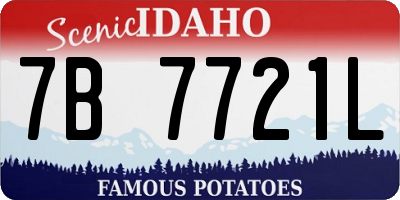 ID license plate 7B7721L