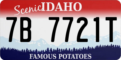 ID license plate 7B7721T
