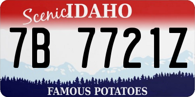 ID license plate 7B7721Z