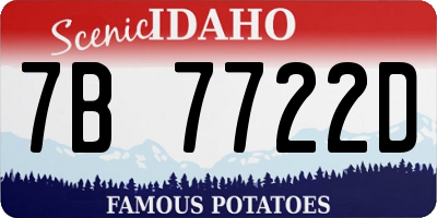 ID license plate 7B7722D