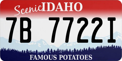 ID license plate 7B7722I