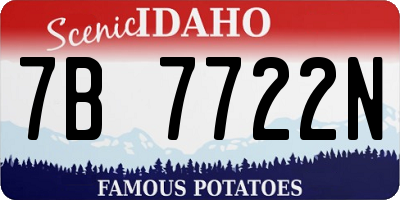 ID license plate 7B7722N