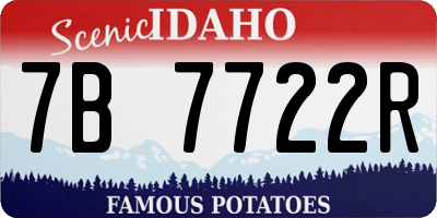 ID license plate 7B7722R
