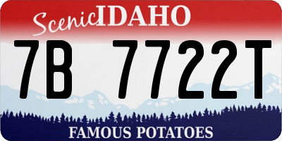 ID license plate 7B7722T