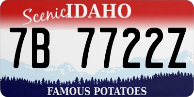 ID license plate 7B7722Z