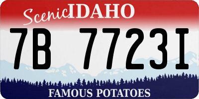 ID license plate 7B7723I