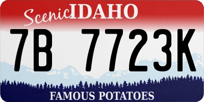 ID license plate 7B7723K