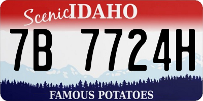 ID license plate 7B7724H