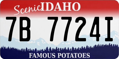 ID license plate 7B7724I