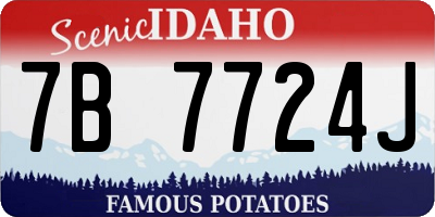 ID license plate 7B7724J