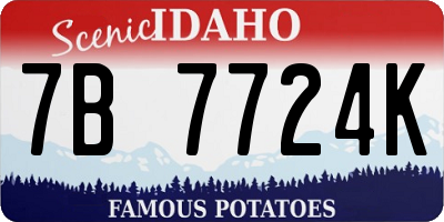ID license plate 7B7724K