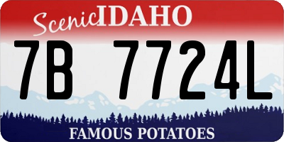 ID license plate 7B7724L