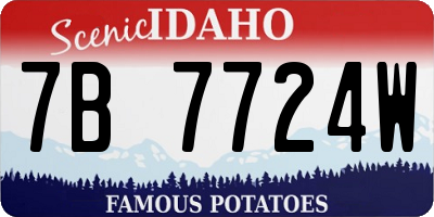 ID license plate 7B7724W
